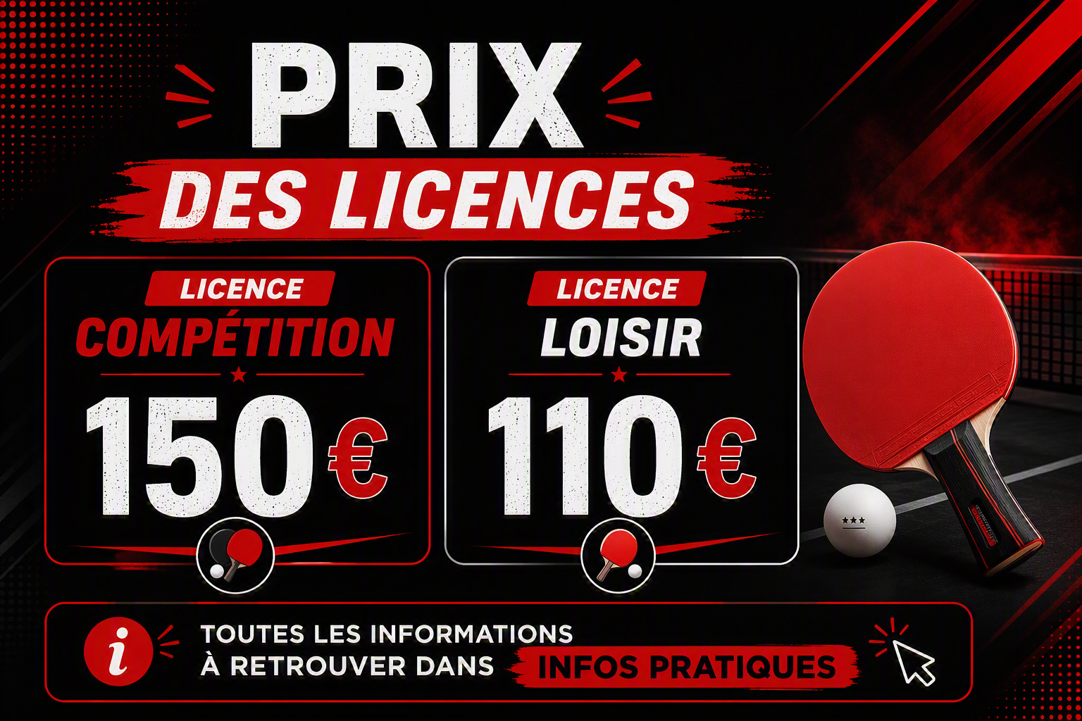 PRIX DES LICENCES 2026/2027