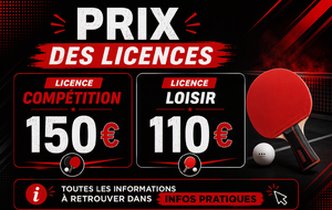 PRIX DES LICENCES 2026/2027