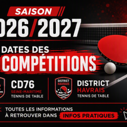 DATES DES COMPETITIONS DU CD76 ET DU DISTRICT : 2026/2027